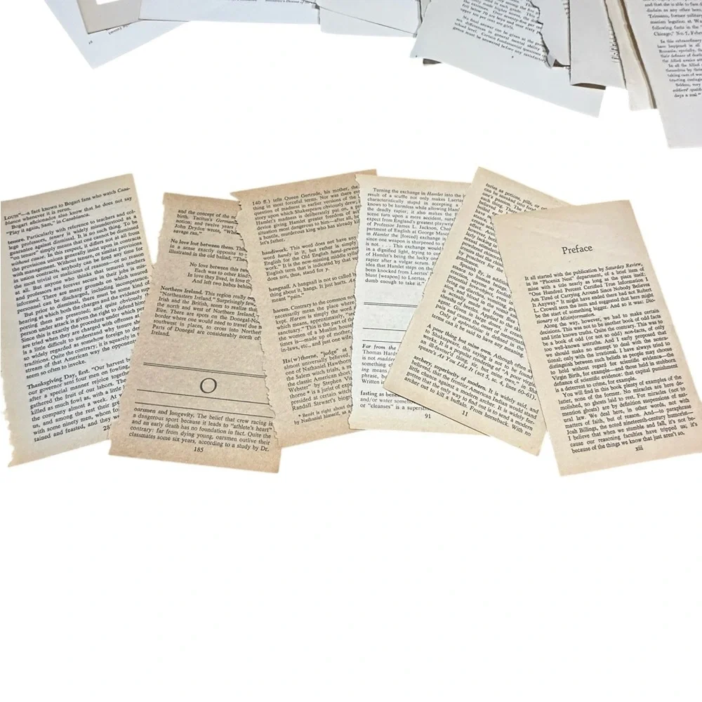 Authentic Vintage Paper Ephemera Book Page Lot